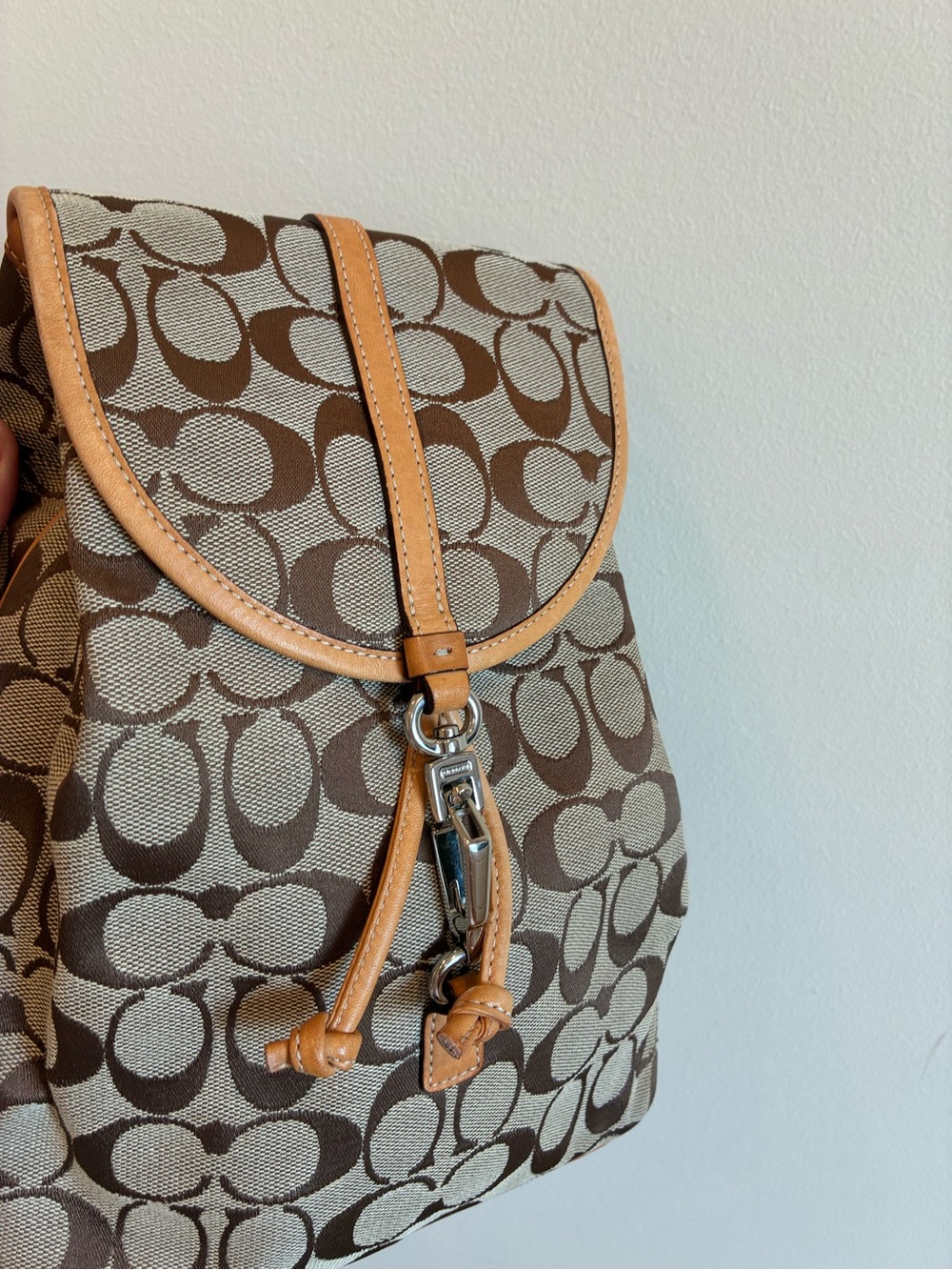 Coach Vintage Signature 'C' Jacquard Canvas/Leather Backpack Brown/Khaki